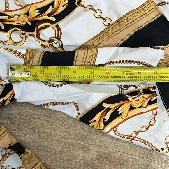 Shein Manfinity Chain Print Shirt & Short Set Men's XXL Equestrian Luxury Style - Picture 11 of 14